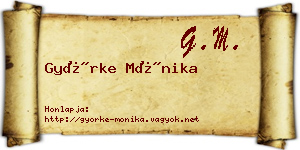 Györke Mónika névjegykártya